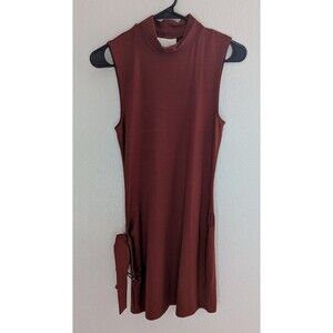 Reformation Jemma Knit Mini Dress Women's Size XS Fig Jam Red Belted Dress NWT